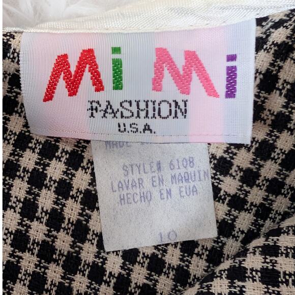 Vintage Mimi Fashion USA Girls Gingham Dress with Matching Bonnet Size 10 - Picture 3 of 13